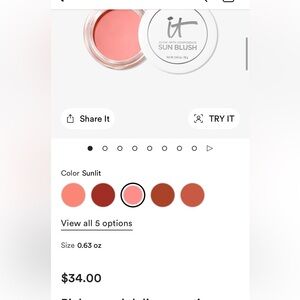 It Cosmetics Glow with Confidence Sun Blush Sunlit 10 new sealed $34